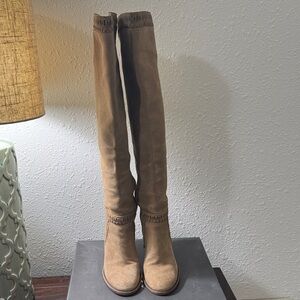 Vince Camuto Taupe Suede Over-the-Knee Boots